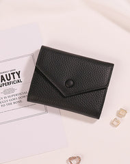 Cute Women Envelope Dark Blue Leather Small Wallet Billfold Envelope Small Wallet For Ladies