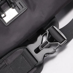 Cool Nylon Cloth Men's Black Large One Shoulder Backpack Chest Bag For Men