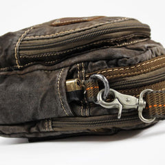 Canvas Black Mens Small Vertical Postman Bag Belt Pouch Messenger Bags Belt Bag For Men