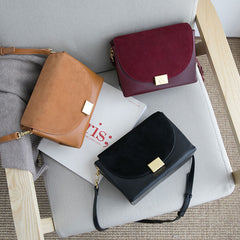 Minimalist Leather Womens Stylish Messenger Crossbody Purse Shoulder Bag for Women