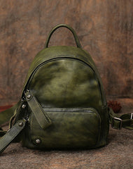Classic Leather Rucksack Womens Compact Leather Backpack Ladies Backpack Purses