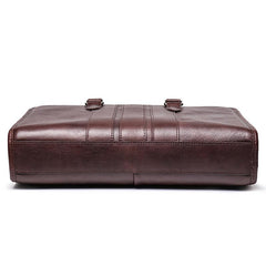 Vintage Brown Leather Men's 14‘’ Laptop Briefcase Professional Briefcase Handbag For Men