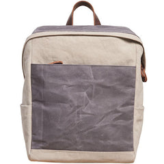 Canvas Gray Mens Cool Backpack Canvas Travel Bag Canvas School Bag for Men