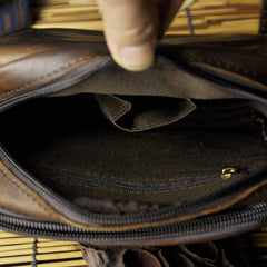 Mens Leather Small Belt Pouch Side Bags Waist Pouches COURIER BAG Holster Belt Case for Men