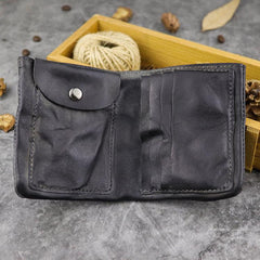 Vintage Handmade Red Mens Leather Bifold billfold Wallet Green Small Wallet for Men
