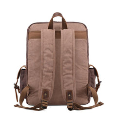 Cool Leather Mens 14 inches Brown Backpack Large Cool Vintage Large Travel Backpack for Men