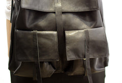 Genuine Leather Cute Backpack Bag Shoulder Bag Red Black Women Leather Purse
