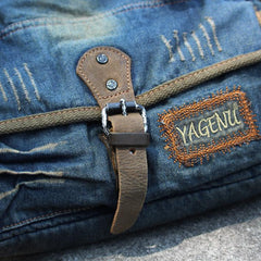 Denim Blue Mens Womens Large Shoulder Bag Handbag Blue Jean Messenger Bag For Men