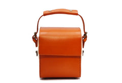 Stylish Leather Womens Box Handbag Doctor Purse Shoulder Bag for Women - EverHandmade