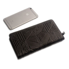 Vintage LEATHER Womens Long Wallet Fashion Zipper Long Wallets FOR Women
