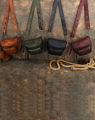 Vintage Brown Leather Womens Saddle Shoulder Bag - Side View