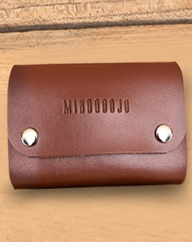 Cute Women Brown Leather Card Holders Coin Wallet Multi Card Wallet For Women