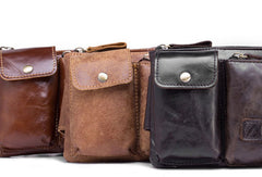 GENUINE LEATHER MENS SMALL CHEST BAG SLING BAG WAIST BAG HIP PACK BELT BAG FANNY PACK BUMBAG FOR MEN