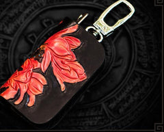 Handmade Leather Tooled Mens Cool Car Key Wallet Car Key Holder Car Key Case for Men