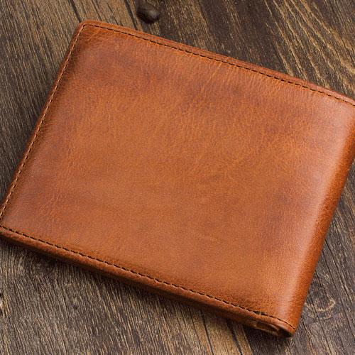 Cool Leather Mens Slim Leather billfold Wallet Men Small Bifold Wallets for Men