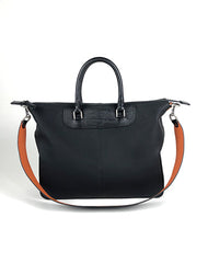 Classic Large Womens Gray&Black Leather Work Handbag Purse Leather Shoulder Purse Bag for Ladies