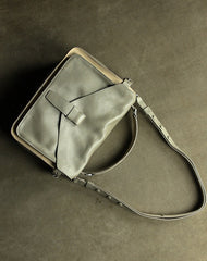 Cute Gray Mini Leather Womens Satchel Handbag Small Satchel Shoulder Bag Small Satchel Bag for Women