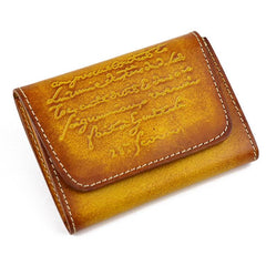 Vintage Brown Leather Men's Small Wallet Black billfold Card Wallet For Men