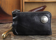 Handamde Genuine Leather Mens Cool Key Wallet Card Slim Wallet Key Holder Car Key Case for Men