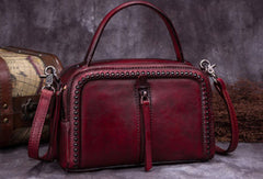 Vintage Leather Handbag Tassel Shoulder Bag Crossbody Bag Purses For Women - EverHandmade