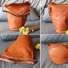 Brown Leather Bucket Bag Large Bucket Bag - Annie Jewel