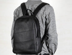 Leather Black Mens Cool Backpacks Large Travel Backpacks Hiking Backpack for men