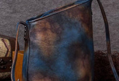 Genuine Leather Handbag Vintage Bucket Bag Crossbody Bag Shoulder Bag Purse For Women - EverHandmade