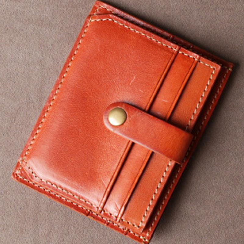 Leather Mens Cool Front Pocket Wallet Small Leather Wallet Men billfold Wallets  for Men