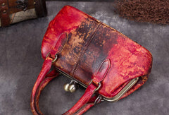 Genuine Leather Handbag Vintage Bag Shoulder Bag Crossbody Bag Clutch Purse For Women - EverHandmade