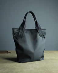 Womens Dark Gray Nylon Shoulder Tote Bags Best Dark Gray Nylon Tote Handbag Shopper Bags Purse for Ladies