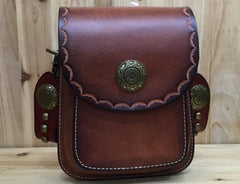 Leather Belt Pouch Mens Small Cases Waist Bag Hip Pack Belt Bag Fanny Pack Bumbag for Men