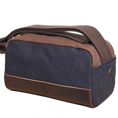 Mens Canvas Leather Gray Cool Messenger Bag Side Bag for Men