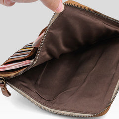 Cool mens long leather wallets vintage brown leaather long wallet for men - EverHandmade