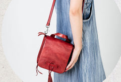 Handmade vintage purse leather crossbody bag purse shoulder bag for women - EverHandmade