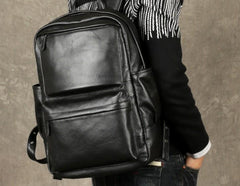 Cool Leather Mens Backpack Large Black Travel Backpack Hiking Backpacks for men