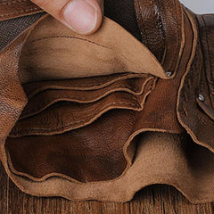 Cool Leather Mens Small Bifold Leather Wallet Men billfold Wallets for Men
