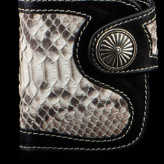 mens biker wallets​ Handmade Leather Wallet Biker Wallet Snake Skin Wallet Cool Wallets for Men Biker Chain Wallet