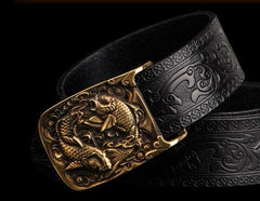 Handmade Black Leather Cool Mens Belts Leather Men Belts for Men