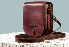 Handmade Leather Purse Saddle Bag Round Circle Bag Messenger Bag Crossbody Bag Shoulder Bag Purse For Women - EverHandmade