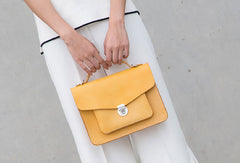 Handmade Womens Leather shoulder bag Satchel Bag School Bag for women