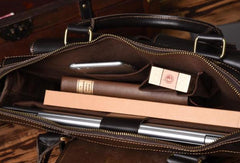 Handmade leather men Briefcase messenger vintage shoulder laptop bag vintage bag