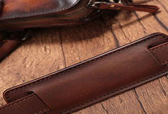 Vintage Leather Mens Brown Briefcase Work Bag Leather Business Bag  for men - EverHandmade