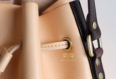 Handmade Leather bucket purse for women crossbody bag leather shoulder bag - EverHandmade