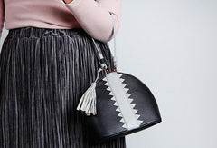 Genuine Leather Cute Crossbody Bag Shell Tassels Clutch Wallet Shoulder Bag Women Leather Purse