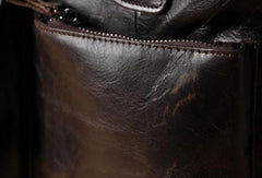 Handmade leather men Briefcase messenger vintage shoulder laptop bag vintage bag