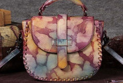 Genuine Leather Handbag Woven Vintage Crossbody Bag Shoulder Bag Purse For Women - EverHandmade