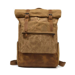 Waxed Canvas Mens Travel Backpacks Canvas School Backpacks Laptop Backpack for Men