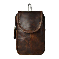 Small Mens Leather Belt Pouch Side Bag Holster Belt Case Waist Pouch for Men