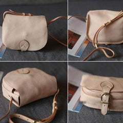 White Leather Crossbody Bag Saddle Bag Purse - Annie Jewel