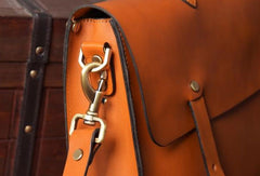 Handmade leather mens Briefcase business Briefcase Shoulder Bag Laptop Briefcase - EverHandmade